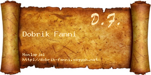 Dobrik Fanni névjegykártya